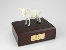Goat White Figurine Wildlife Cremation Urn Available in 3 Diff. Colors  4 Sizes