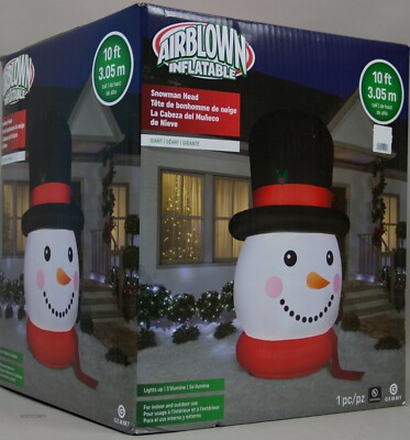 Snowman Head Inflatable Gemmy Christmas 10 ft Giant Snowman Head Airblown Inflatable NIB | eBay