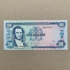 JAMAICA Jamaica 10 DOLLARS Banknote 1991 Jamaican Currency Paper Money