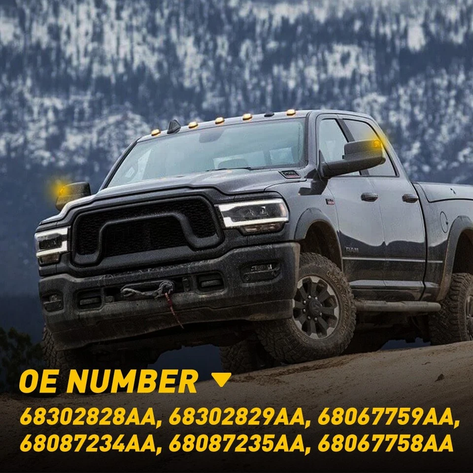 2X Luz lateral de señal de giro de espejo LED dinámico ámbar para Dodge Ram 3500 2010-2018 Foto 2 de 4