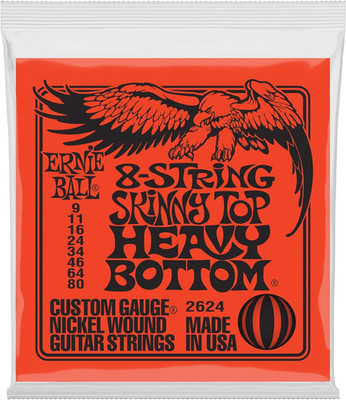 8-String Skinny Top Heavy Bottom Slinky Nickel Wound Electric Guitar Strings, 9-