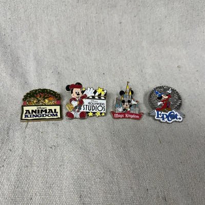 Disney Walt Disney World Park Icons Mickey Mouse Pin Set Lot of 4