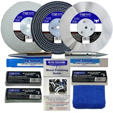 Bench Grinder Steel & Stainless Steel Metal Polishing Kit 6" x 1" 9pc Pro-Max