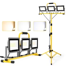 3-in-1 Color Work Lights with Stand, 22500Lm Head LED Work Light, with Adjust...