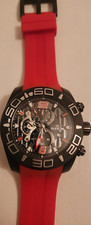 Invicta Pro Diver Men's Quartz Chronograph Date Black Case Red Silicone Strap