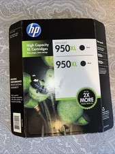 Genuine Twin Pack HP 950XL Black Ink OfficeJet 8600 Exp jul 2018 