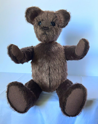 Vintage Artist Handmade Fully Jointed Teddy Bear Plush 12  Mohair Style Lace