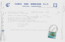 SEYCHELLEN -1985 10c HAWKSBILL TURTLE Fiscal Use on CABLE & WLAN BILL