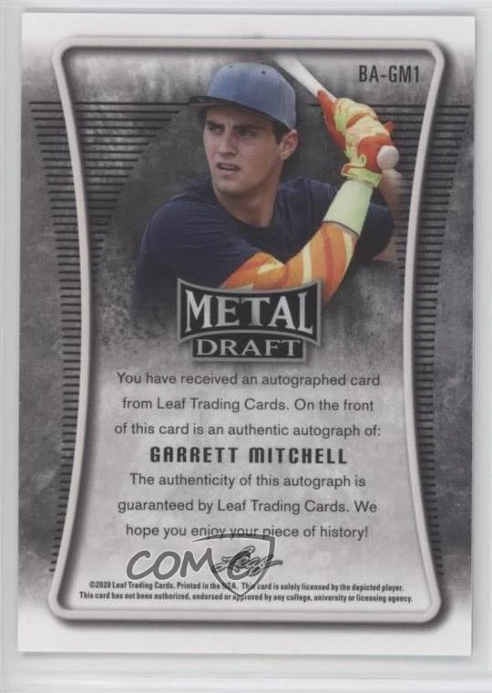 2020 Leaf Metal Draft Silver Mojo Garrett Mitchell #BA-GM1 Auto - Image 2 of 2