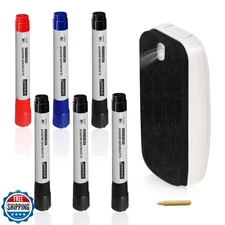 ZHIDIAN Glass Whiteboard Markers, Spray Magnetic Eraser and 2-in-1 Reversible