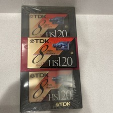 TDK HS120 8mm 120 Minute High Standard Camcorder Video Tapes 3 Pack Lot Sealed