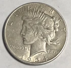 1934 S  PEACE XF/AU HIGH GRADE" -HIGHLY SOUGHT AFTER PEACE S MINT, 1,011,000💥 ✅