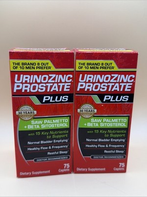 2 URINOZINC PROSTATE PLUS SAW PALMETTO BETA SITOSTEROL SUPPLEMENT 75 X2 150 CAPS