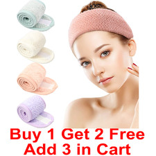 4 Pack Spa Facial Headband Super Absorption Makeup Hair Wrap Adjustable Face Was