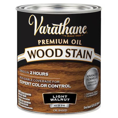 Varathane 211719H Premium Wood Stain, Oil Based, Light Walnut, 1 Quart