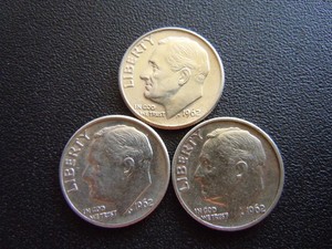1962 D Roosevelt Dime Coin - 3 Coins #8