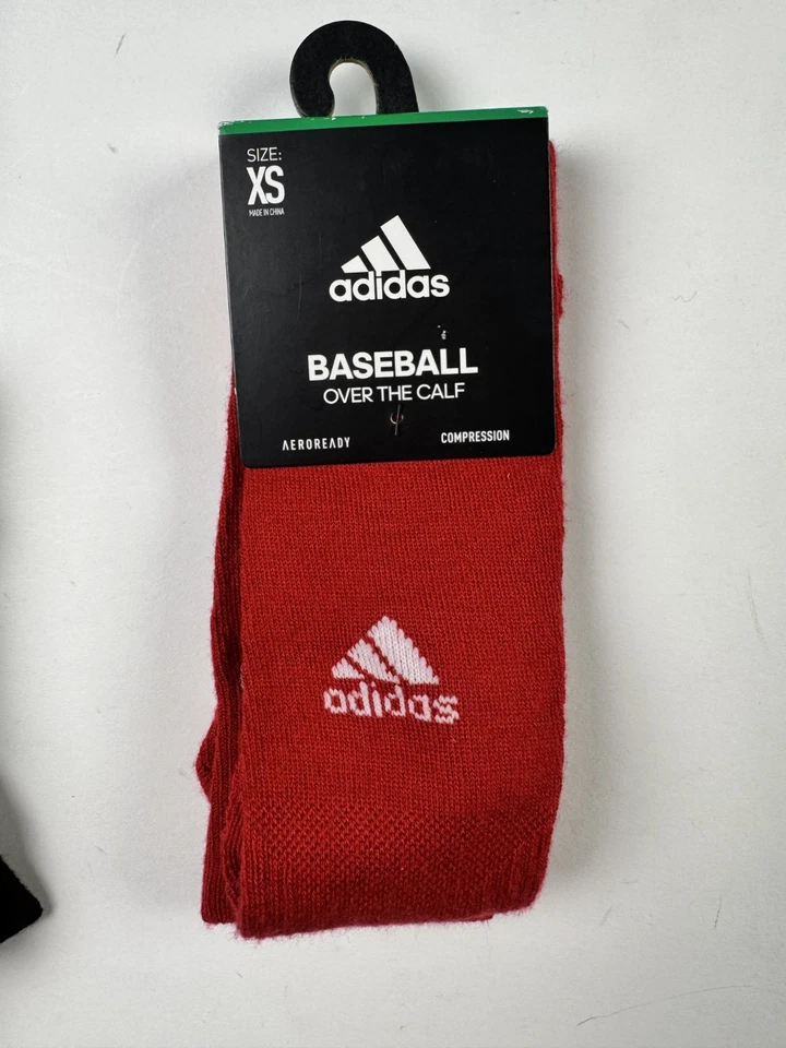 Lote de 6 calcetines Adidas Icon Over The Calf de béisbol/softbol rojos, azules, negros NUEVO Foto 3 de 4