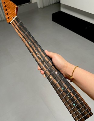Ebony Fingerboard Suhr 24fret Roasted Flame Maple Electric Guitar Neck Satin