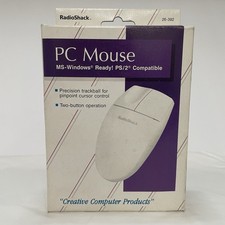 RadioShack 26-392 PS/2 Wired Mechanical Mouse White Open Box clean fast shipping