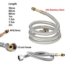 Basin Tap Connector 10mm x 1/2" Kitchen Bathroom Monobloc Mixer Flexi Hose Pipes