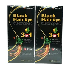 2x Black Hair Dye Shampoo 3-in-1 – Covers Gray Fast! FREE Shipping!