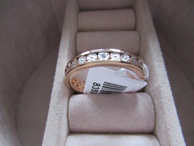 Weißer Diamant Ring; Messing: (Größe 19.00), Roséfarben.