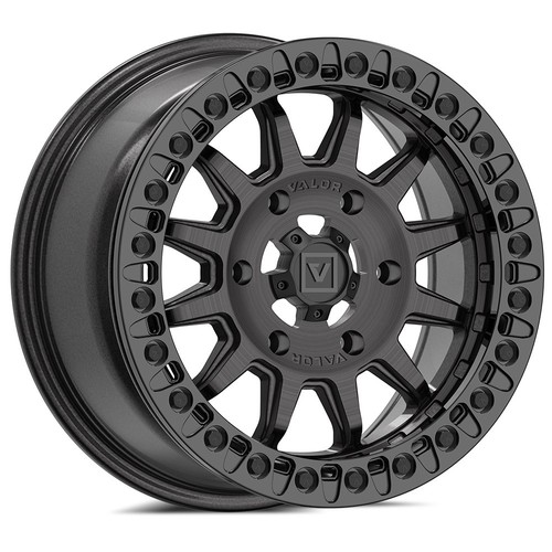 Valor V09 Beadlock 15" Wheels Charcoal 33" Roctane T4 Tires Can-Am Maverick R - Picture 2 of 4