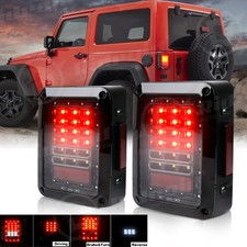 Smoked Led Rear Tail Lights Brake Turn Signal For 2007-2018 Jeep Wrangler Jk Smoked Led Rear Tail Lights Brake Turn Signal For 2007-2018 Jeep Wrangler Jk
