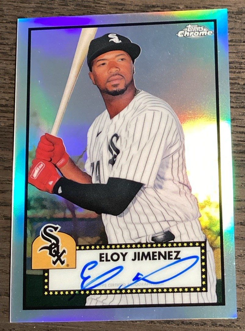 2021 Topps Chrome Platinum Anniversary Refractor /199 Eloy Jimenez #PA-EJ Auto