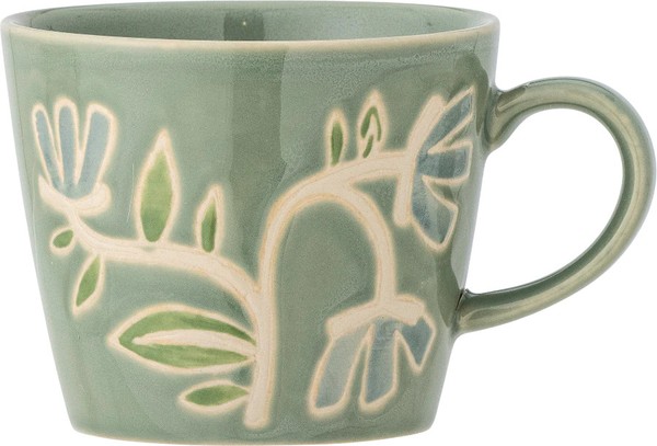 Bloomingville Tangier Tasse, GrüN, Steingut Kaffeetasse Aus St Colour Code Green-image
