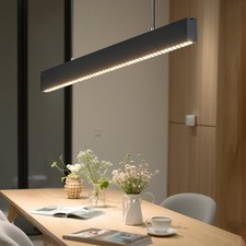 LED Pendant Light 120cm 38W Linear Kitchen Island Bar Black 4000K Adjustable