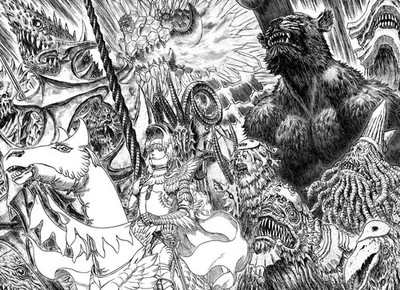 Anime kentaro miura berserk zodd griffith drawing Custom Gaming Mat Desk