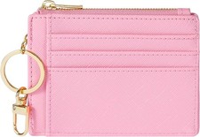 Card Case Slim Front Pocket Wallet for Women Credit Card Holder with Keychain |