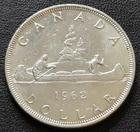 1962 Canada Silver $1 Dollar - 80% Silver