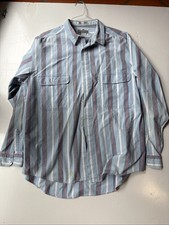 Vintage Levi  s Diamond Label Striped Button Shirt Western Workwear USA Sz Large