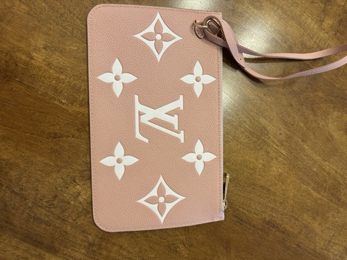 Louis Vuitton Neverfull MM Monogram Empreinte Pink Rose Trianon Pouch Authentic - Picture 4 of 5
