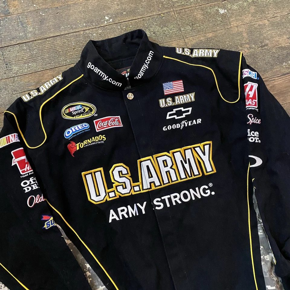 复古 Chase Authentics NASCAR 美国陆军强力赛车夹克男式 XL — 第 2/4 张图片