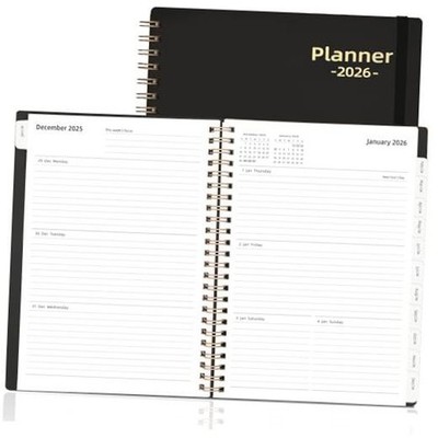 Daily Planner 2026, 2026 Planner Weekly Planner Black(Dated 2026.1-2026.12)