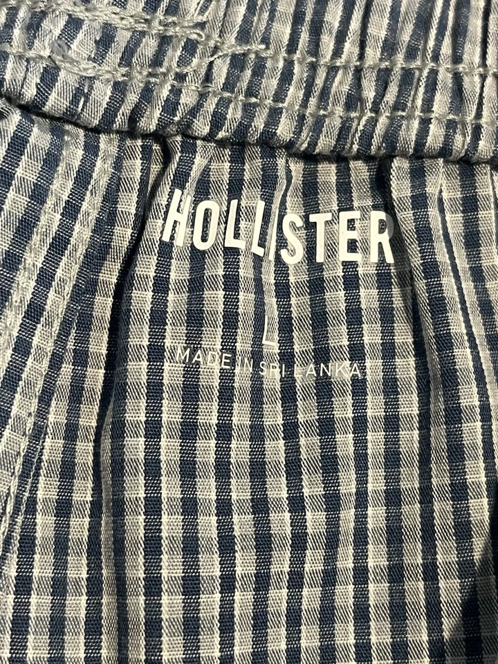 Calzoncillos boxer Hollister para hombre talla grande azul a cuadros jersey tejido cintura elástica nuevos con etiquetas Foto 4 de 4