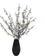 6 PCS White Artificial Plum Blossom Flowers, Faux Cherry Blossom Branches