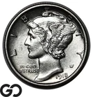 1918-D Mercury Dime, Tougher Choice BU++ Better Date Denver Mint Issue