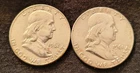 2 FRANKLIN HALF DOLLARS == 1961 & 1961 D == HI-GRADE == 90% SILVER