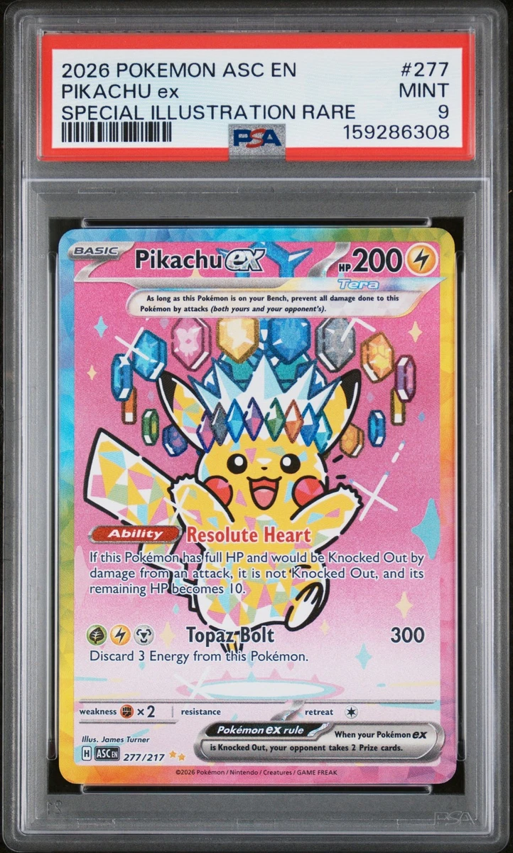 Pikachu Pokémon TCG Grade 9 Rare Individual Collectible Card Game