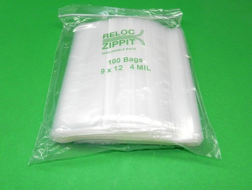 500 Reloc Zippit 9"x12" Clear 4 Mil Thick Zip Seal Lock Reclosable 9 x 12 Bags - Picture 4 of 4