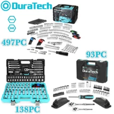 DURATECH 93/138/497 PCS Mechanics Tool Set Sockets Ratchet Wrench Set SAE/Metric
