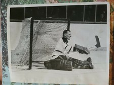 JOHNNY BOWER 1965 RARE GOALTENDER GOALIE PHOTO TORONTO MAPLE LEAFS NHL HOCKEY 