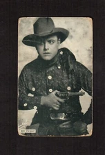 ROY STEWART with 6-shooter ~ WESTERN antique movie 1920s Exhibit Supply Co. B