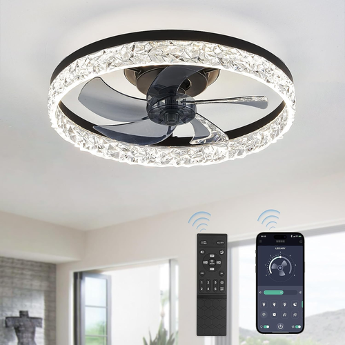 20" Lampara Ventilador De Techo Con Luz LED y Control Remoto Moderno Para Cuarto - Picture 8 of 12