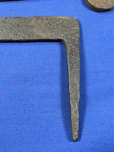 19thC. Hand Forged HANGER & STAPLE ~ Early Hardware, RePurpose! Restoration - Picture 5 of 8
