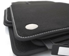 NEU Fußmatten Mercedes A-Klasse W177 Premium Velour Automatte Schwarz Weiße Naht